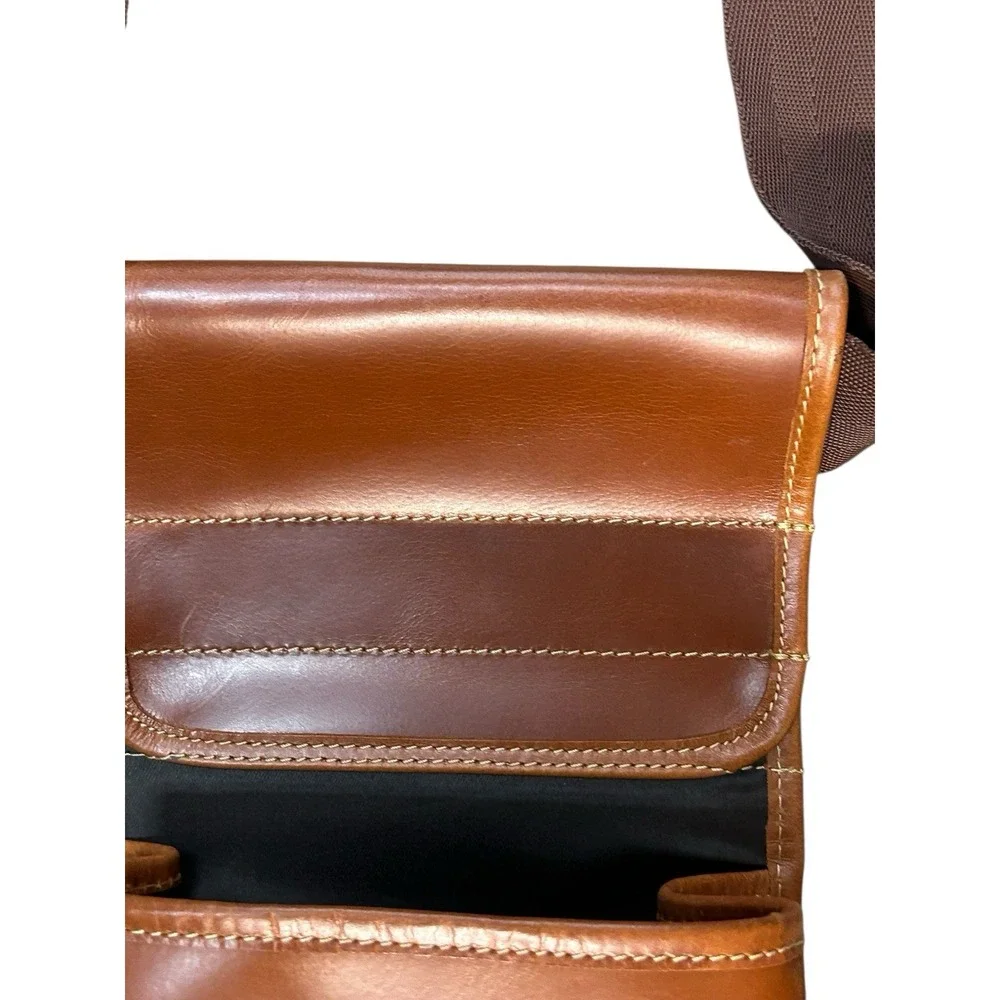 Canyon Leather‎ Buffalo Shell Bag Crossbody NWT Brown Vita Coco Logo Sling